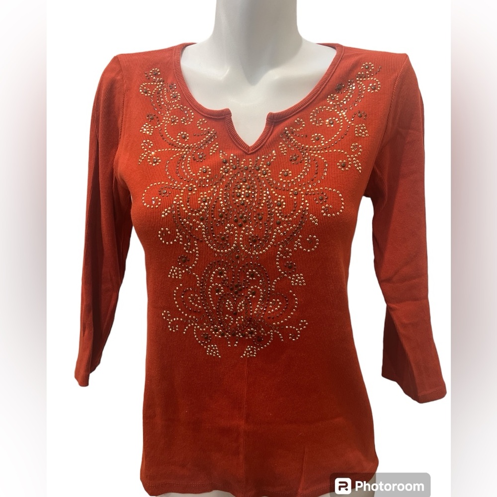 REBA cotton blend rhinestones‎ top
